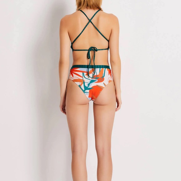 PatBO RIO Cut-Out Swimsuit, Orange, Sz S, NWT - Picture 4 of 5